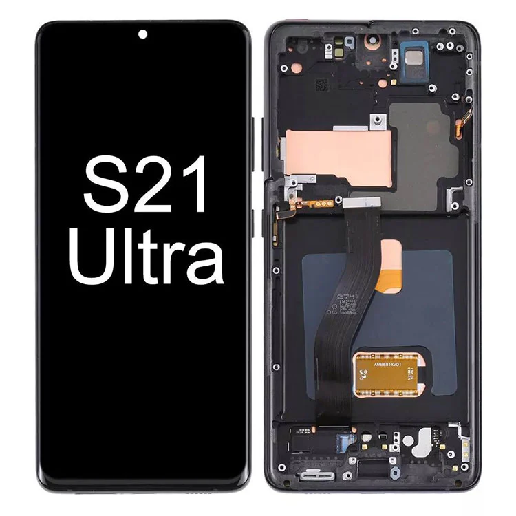 Samsung Galaxy S21 Ultra LCD pantailarako ukipen-pantailaren muntaketa ordezkatzeko